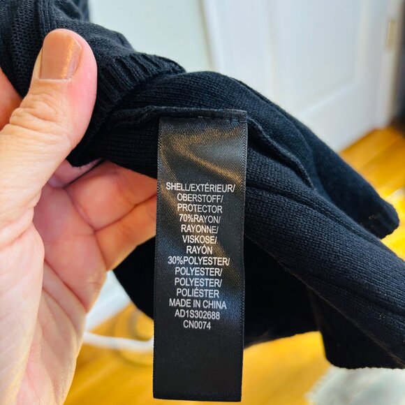 Adrianna Papell Ribbed Knit Flutter Sleeve Black Midi Dress Belted NWT - Picture 9 of 9